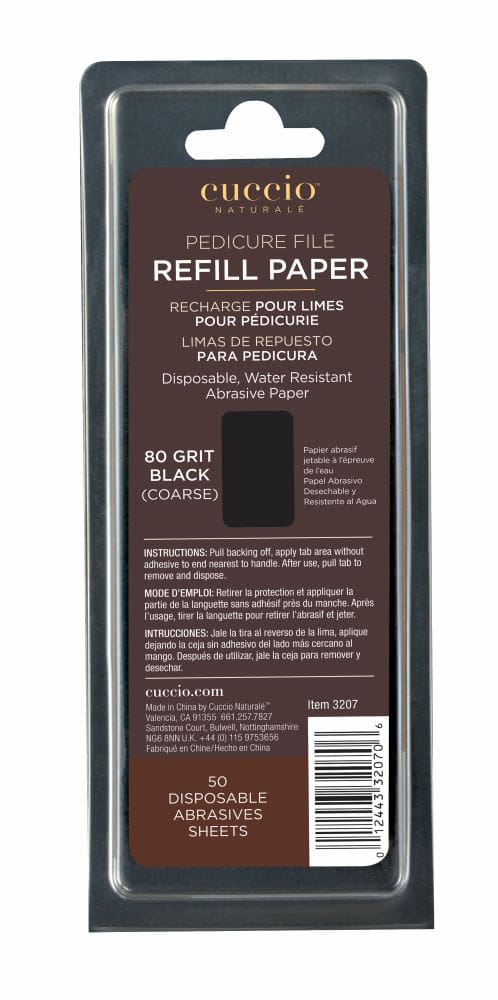 Stainless Steel Pedicure File Refills x 50 (Black coarse 80 Grit)