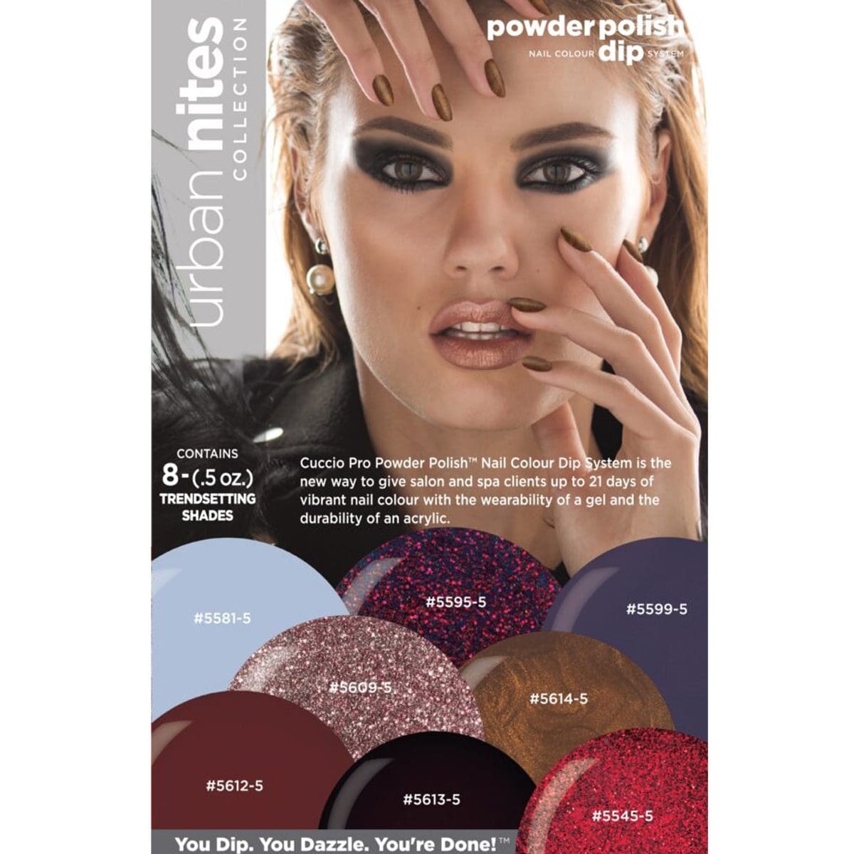 Acrylic Dip Powder Urban Nights Kit (pack of 8 x 0.5oz pots) Cuccio