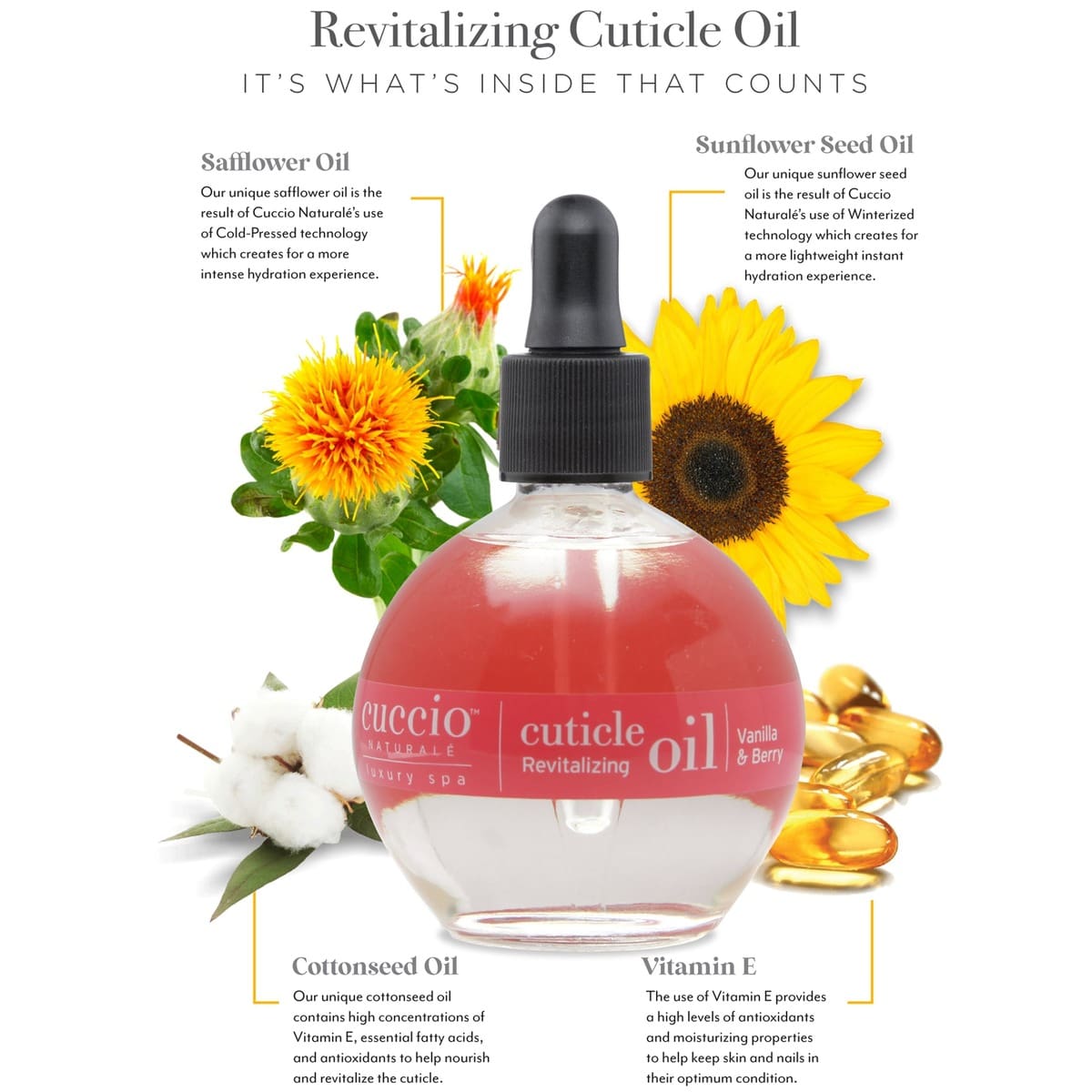 Cuccio Naturale Revitalising Cuticle Oil 75ml Vanilla Berry