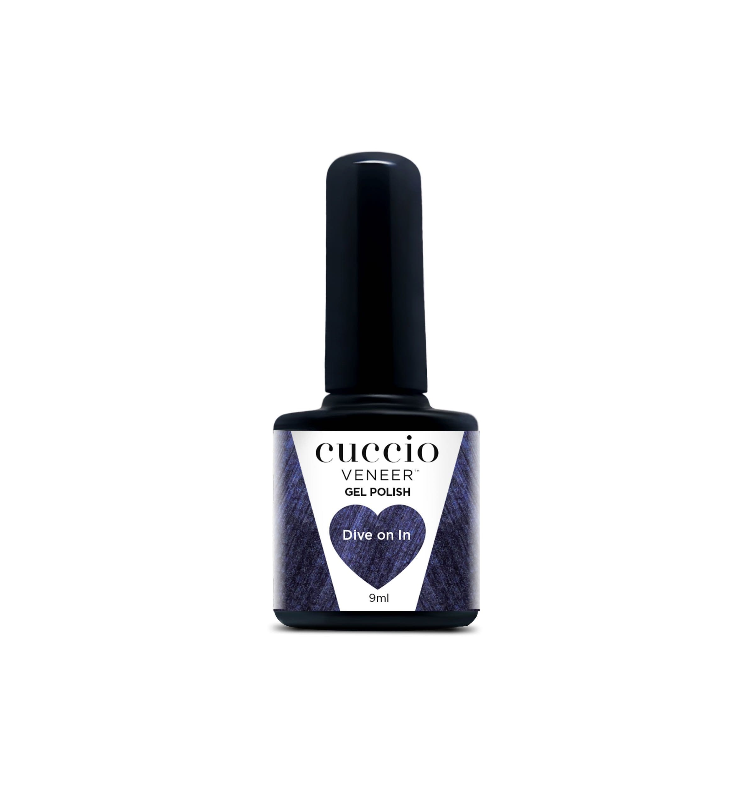 Cuccio Colour Veneer professional gel nail polish bottle showing premium salon grade nail colour packaging.